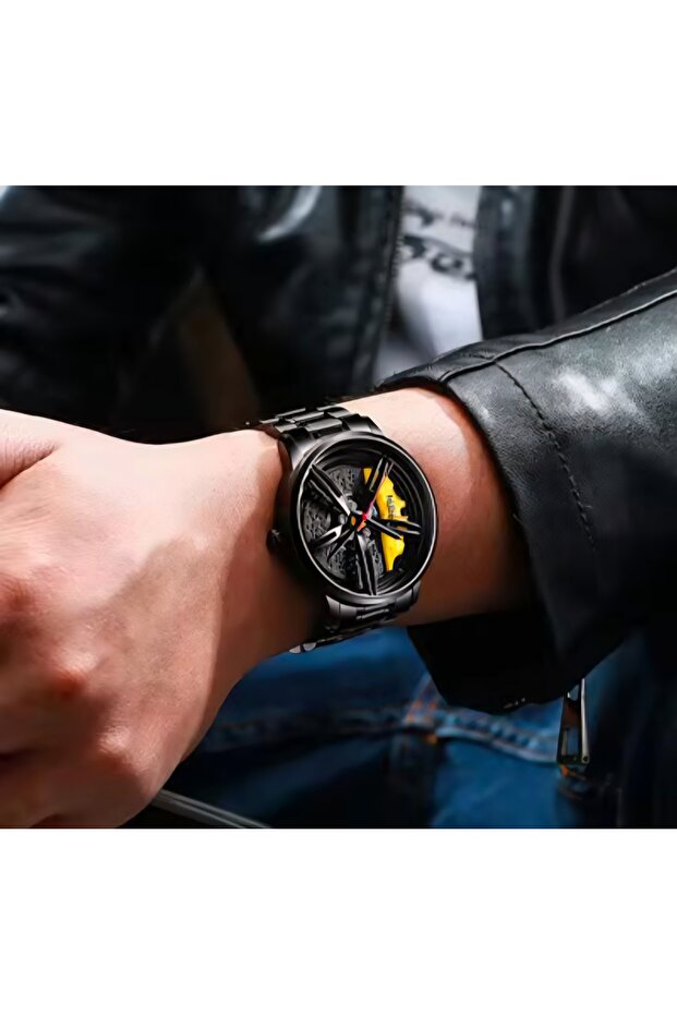 Otodiyar Crimson Steel Dönen Jant Kol Saati – Kırmızı / Sarı / Yeşil – 36-40mm & 40mm