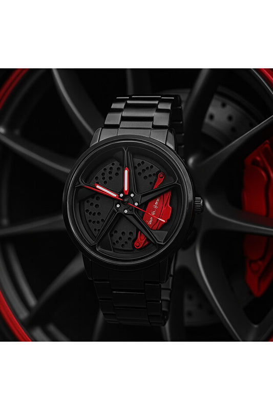Otodiyar Crimson Steel Dönen Jant Kol Saati – Kırmızı / Sarı / Yeşil – 36-40mm & 40mm