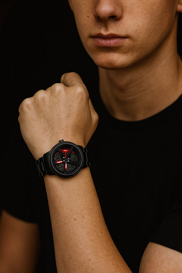 Otodiyar Crimson Steel Dönen Jant Kol Saati – Kırmızı / Sarı / Yeşil – 36-40mm & 40mm