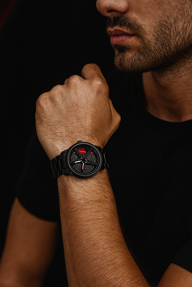 Otodiyar Crimson Steel Dönen Jant Kol Saati – Kırmızı / Sarı / Yeşil – 36-40mm & 40mm