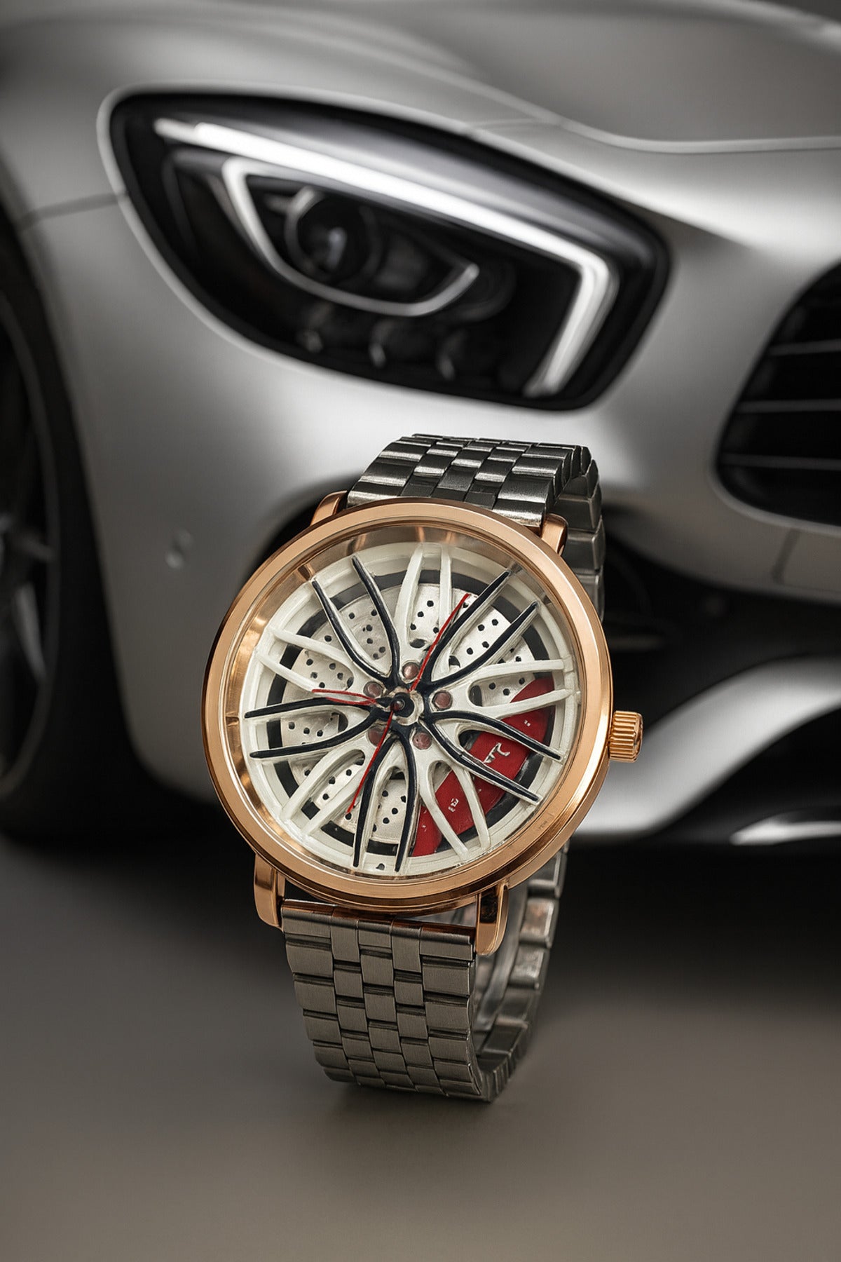 Otodiyar Midnight Steel sabit Jant Kol Saati – 36-40mm